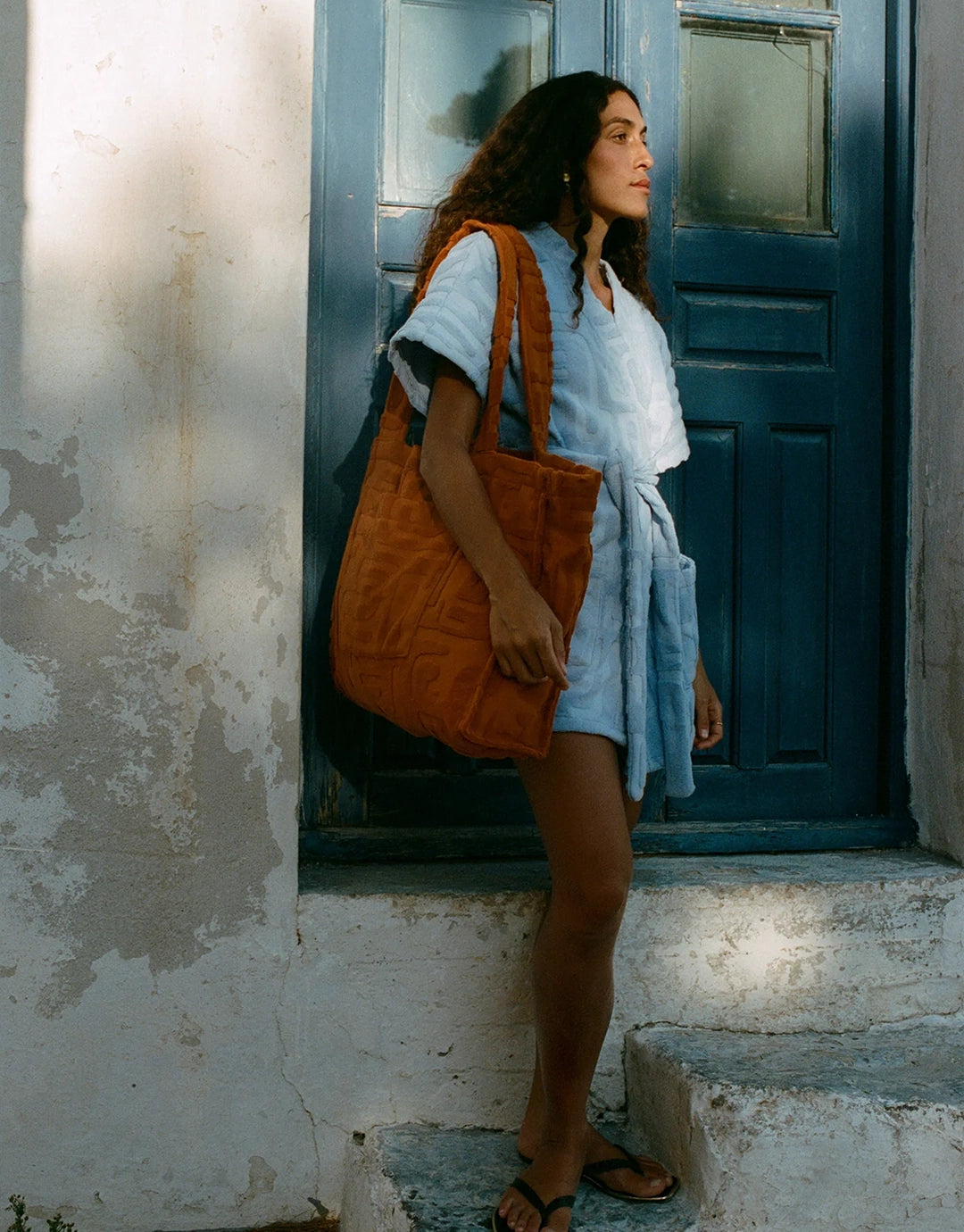 Towelling Beach Bag - Kin Clay