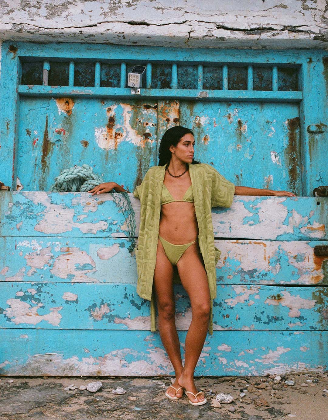 Towelling Mini Robe - Kin Aloe