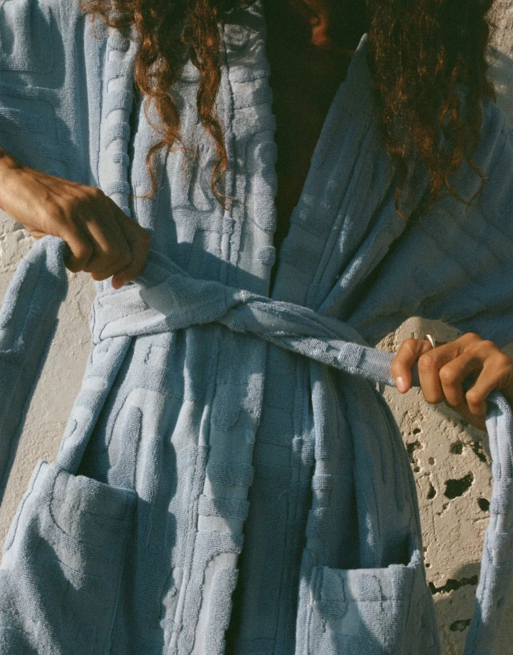 Towelling Mini Robe - Kin Cornflower