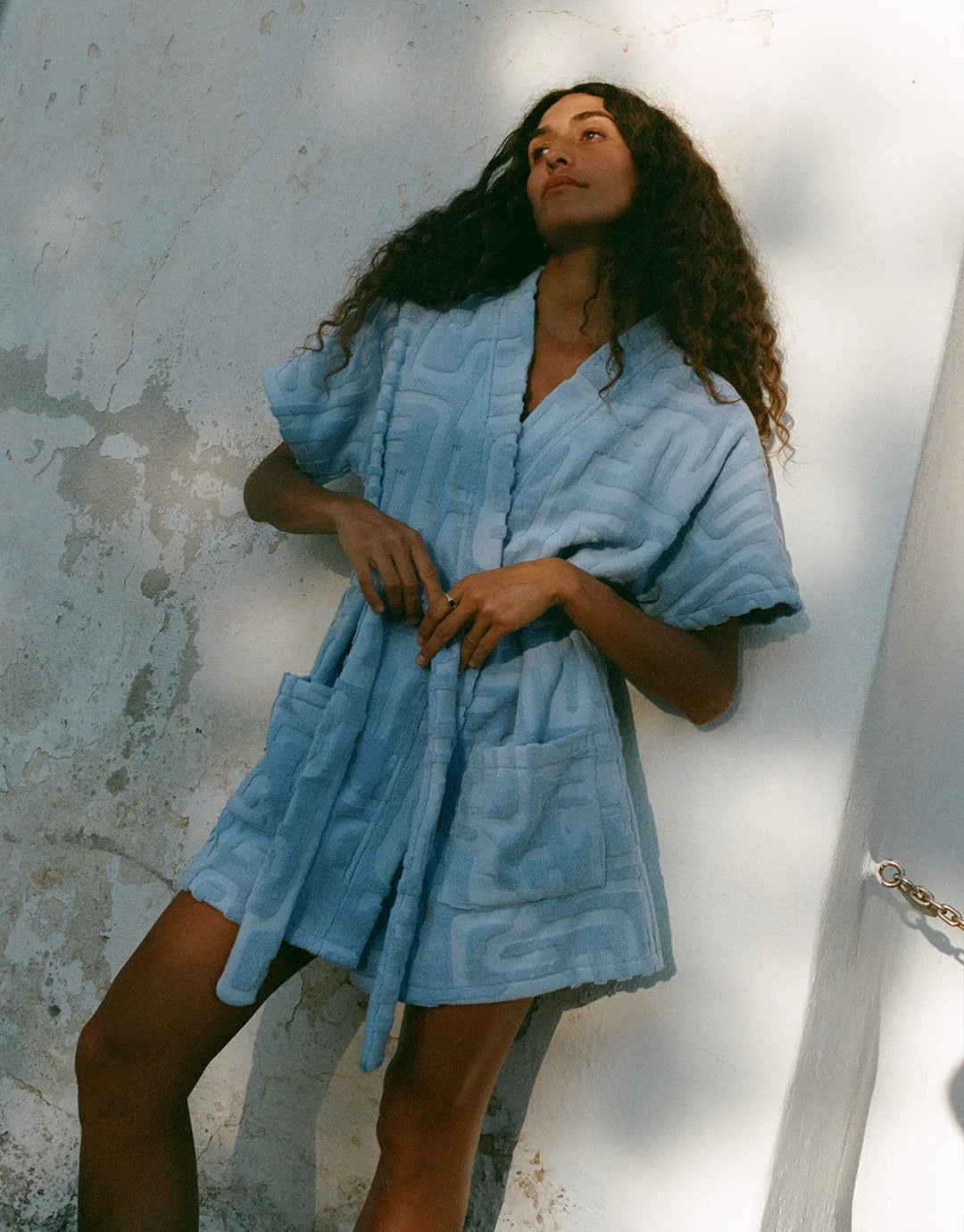 Towelling Mini Robe - Kin Cornflower