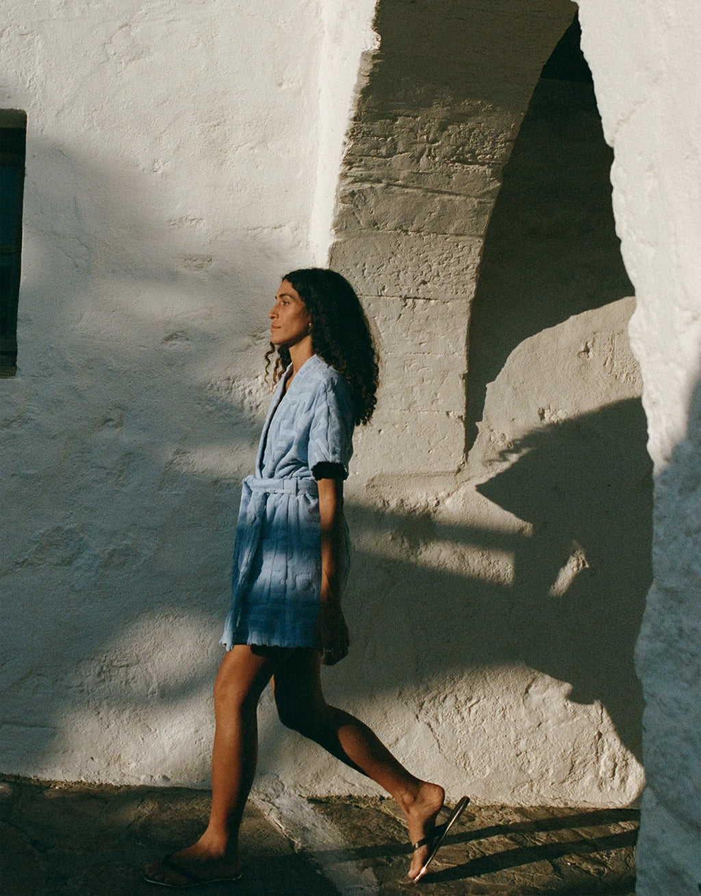 Towelling Mini Robe - Kin Cornflower