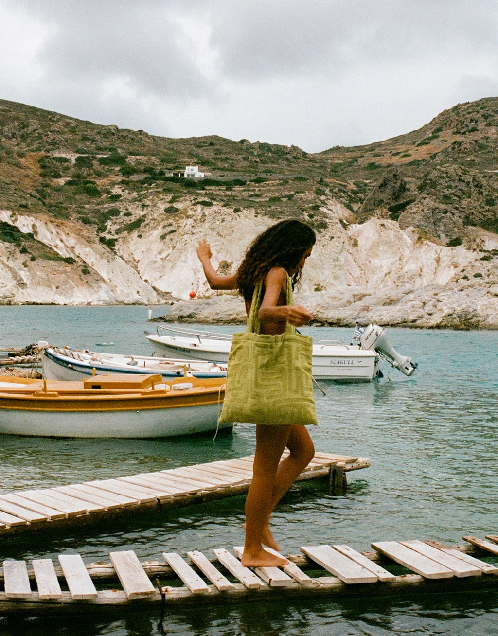 Towelling Tote Bag - Kin Aloe