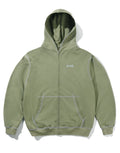 Trail Stitch Zip-Through Hoodie - Washed Dull Army by Butter Goods