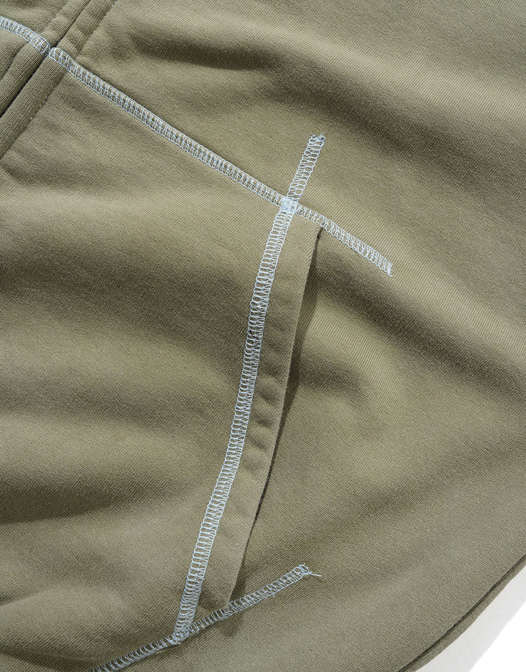 Trail Stitch Zip-Through Hoodie - Washed Dull Army by Butter Goods - view 3