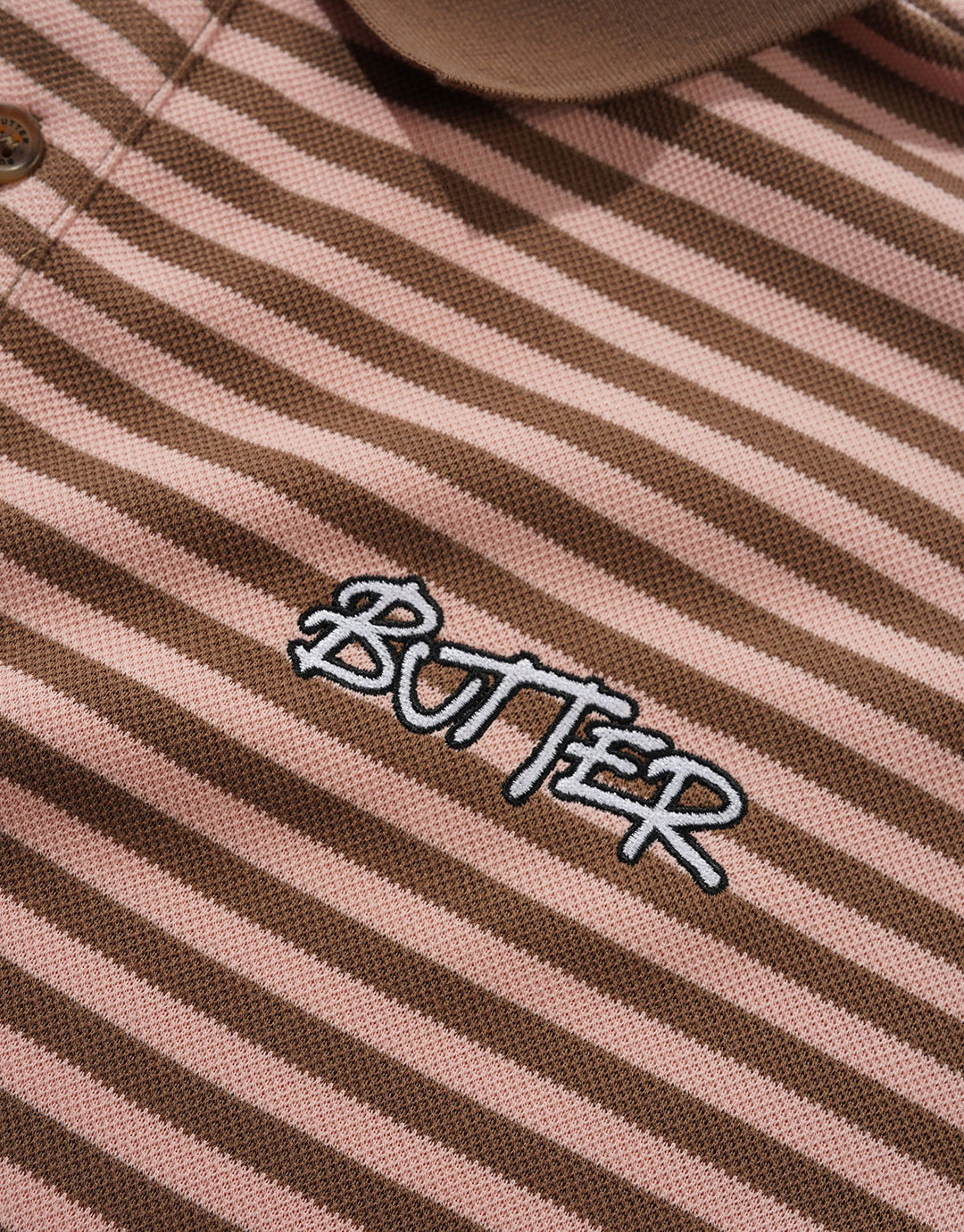 Tunnel Short Sleeve Polo Shirt - Brown / Salmon by Butter Goods - view 2