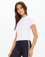 Shelter Fitted Tee - White by The Upside - view 3