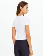 Shelter Fitted Tee - White by The Upside - view 4