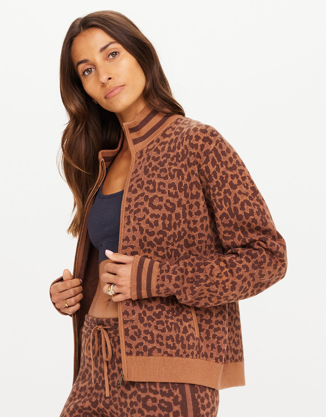 Malawi Margot Knit Jacket - Leopard by The Upside - view 3