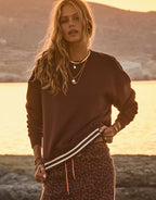 Toluca Lisel Crew Neck Sweater - Cocoa by The Upside - view 6