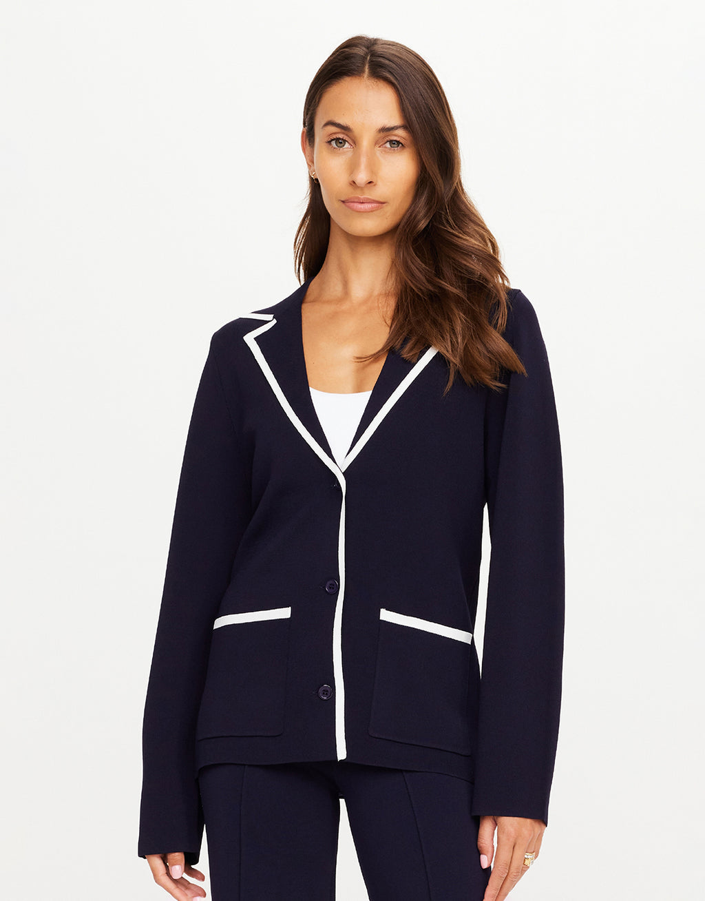 Monte Carlo Alix Knit Blazer - Navy by The Upside - view 2