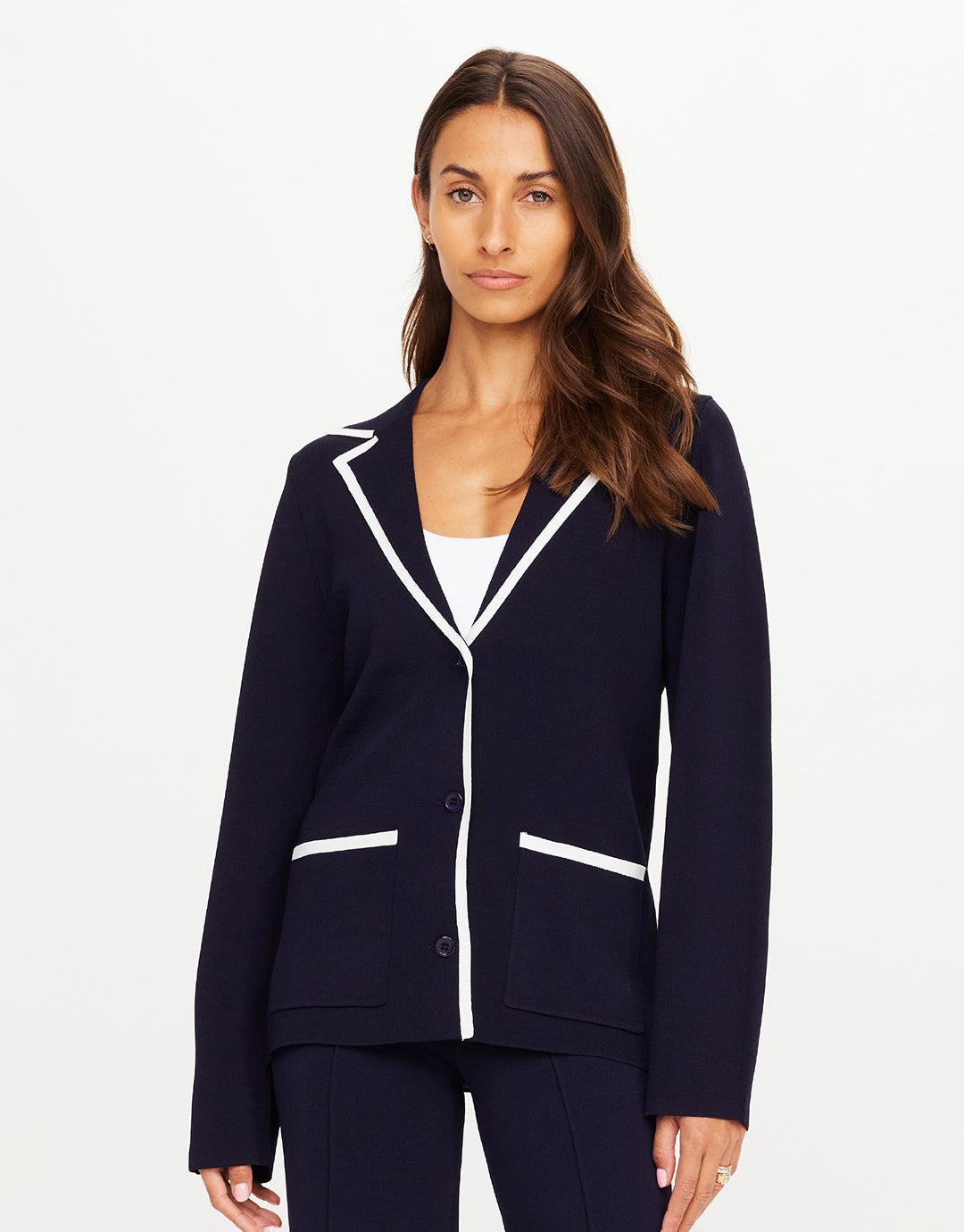 Monte Carlo Alix Knit Blazer - Navy by The Upside - view 2