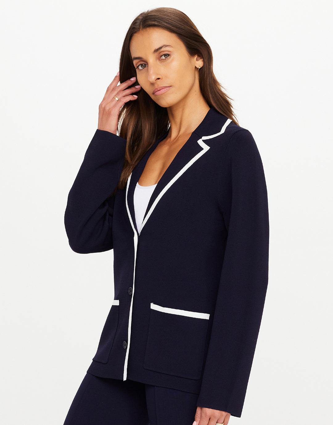 Monte Carlo Alix Knit Blazer - Navy by The Upside - view 4