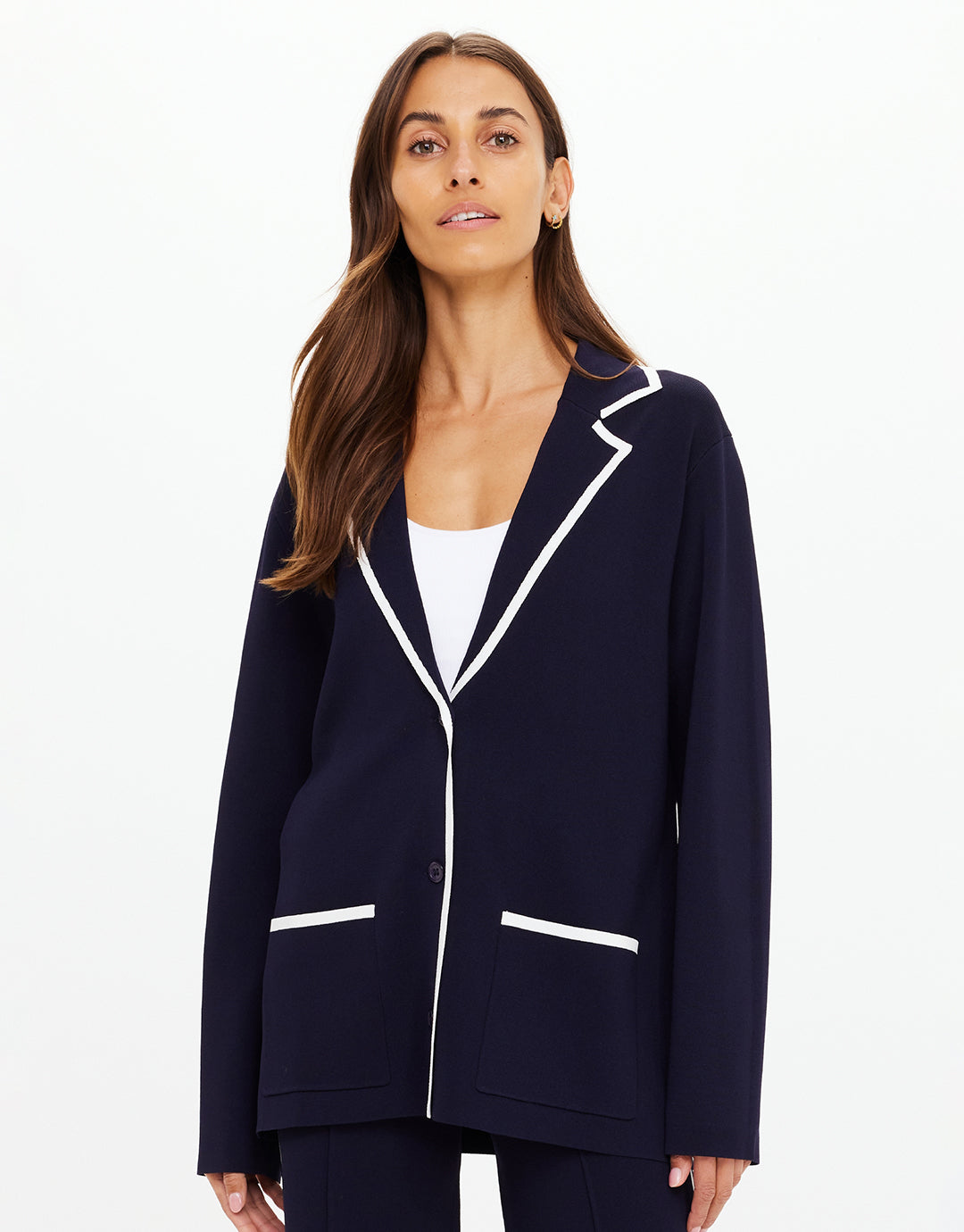 Monte Carlo Alix Knit Blazer - Navy by The Upside - view 7