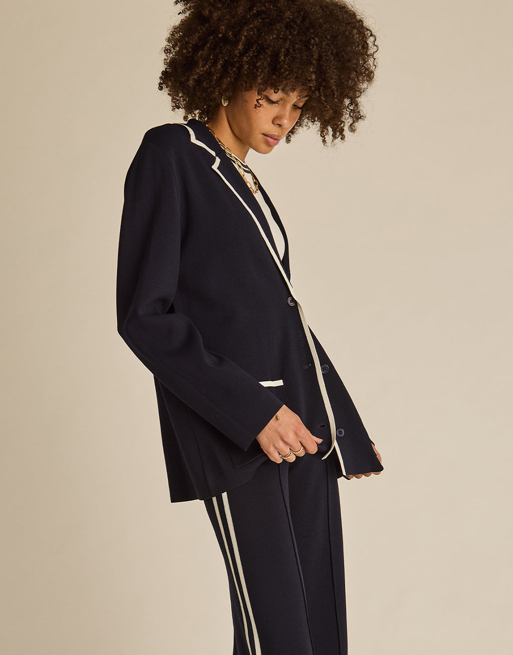 Monte Carlo Alix Knit Blazer - Navy by The Upside - view 8