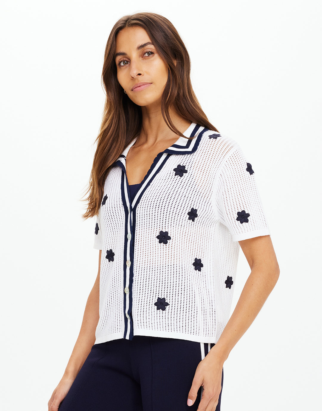 Piazza Koa Knit Shirt - White by The Upside - view 3