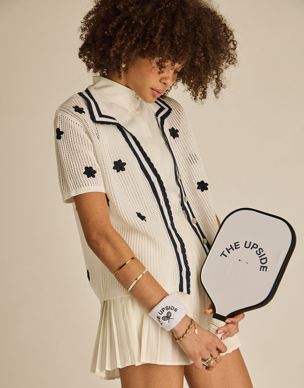 Piazza Koa Knit Shirt - White by The Upside - view 6