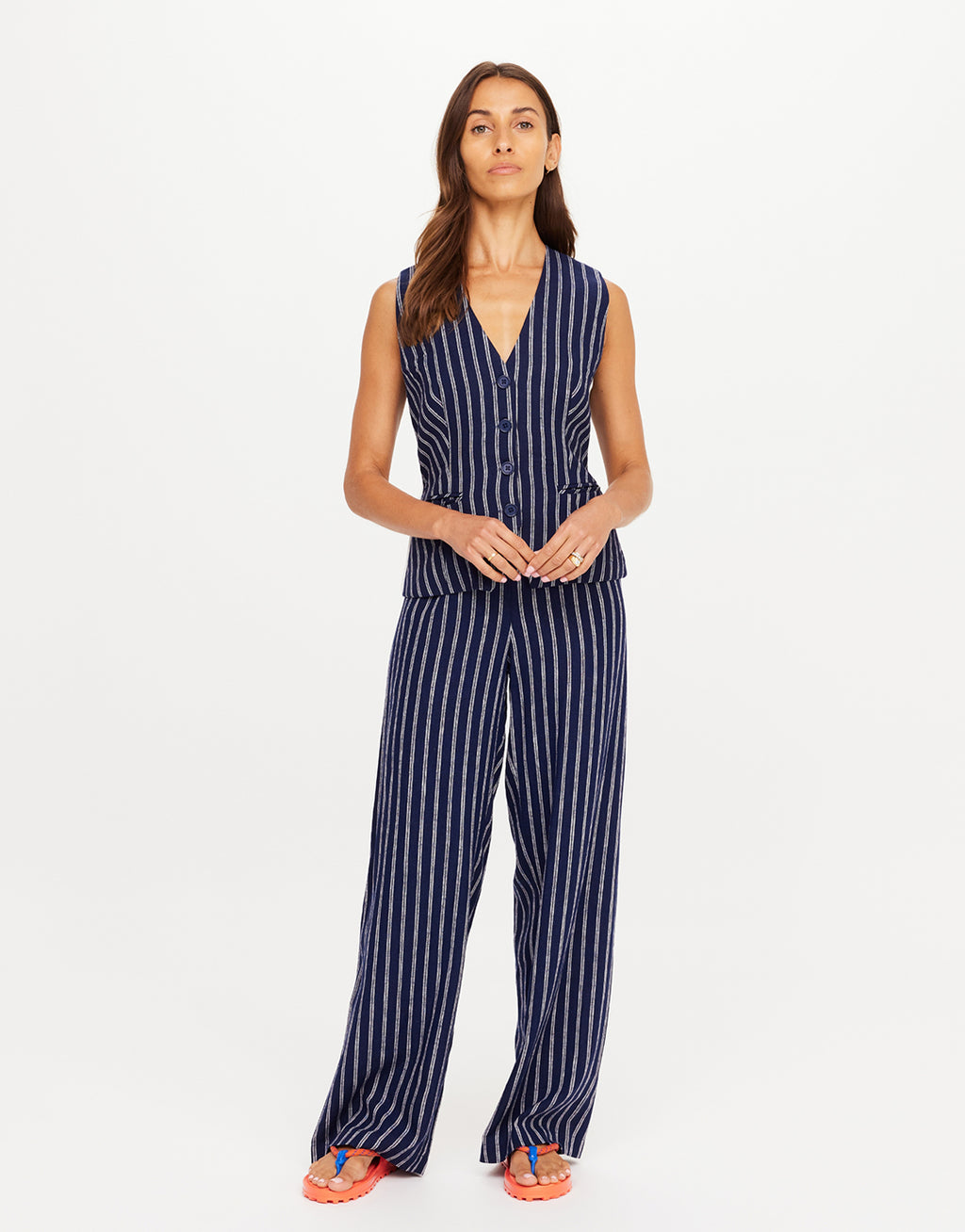 Belize Charli Drawstring Pant - Stripe by The Upside - view 2