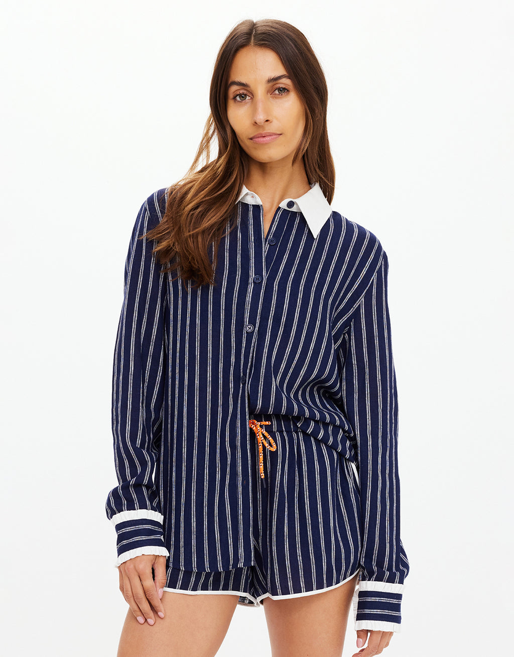 Belize Bobbi Collared Shirt - Stripe by The Upside - view 2