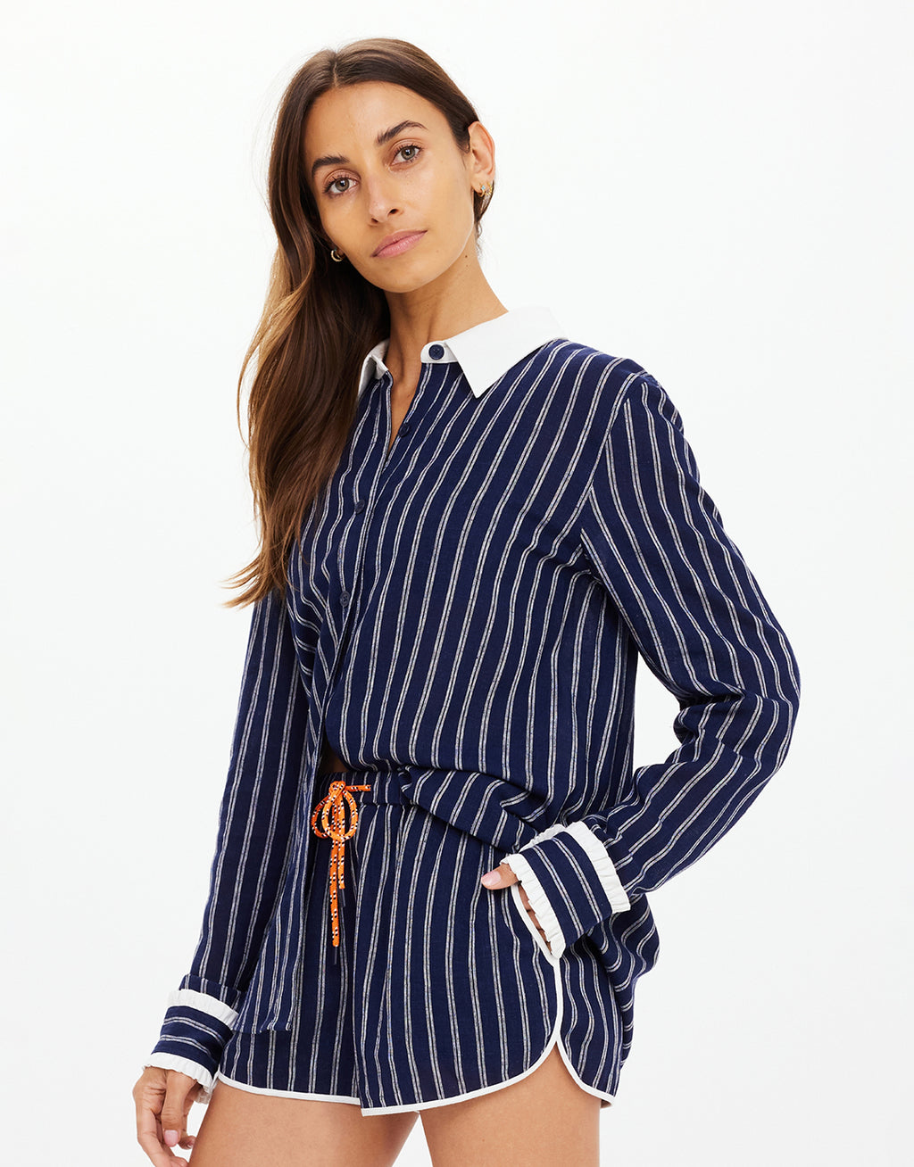 Belize Bobbi Collared Shirt - Stripe by The Upside - view 4