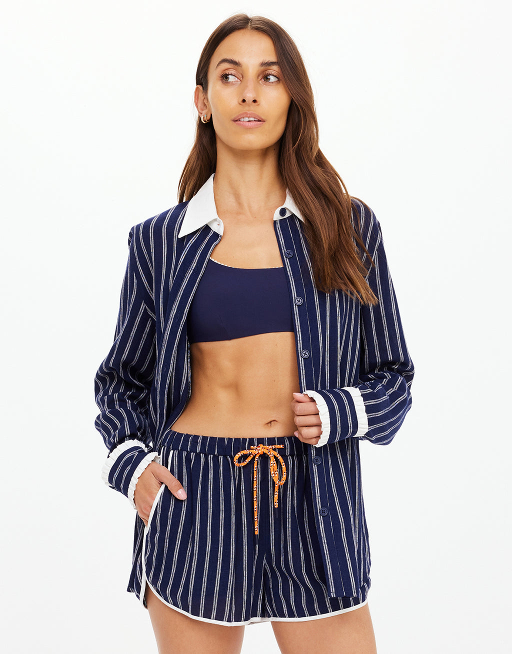 Belize Bobbi Collared Shirt - Stripe by The Upside - view 7