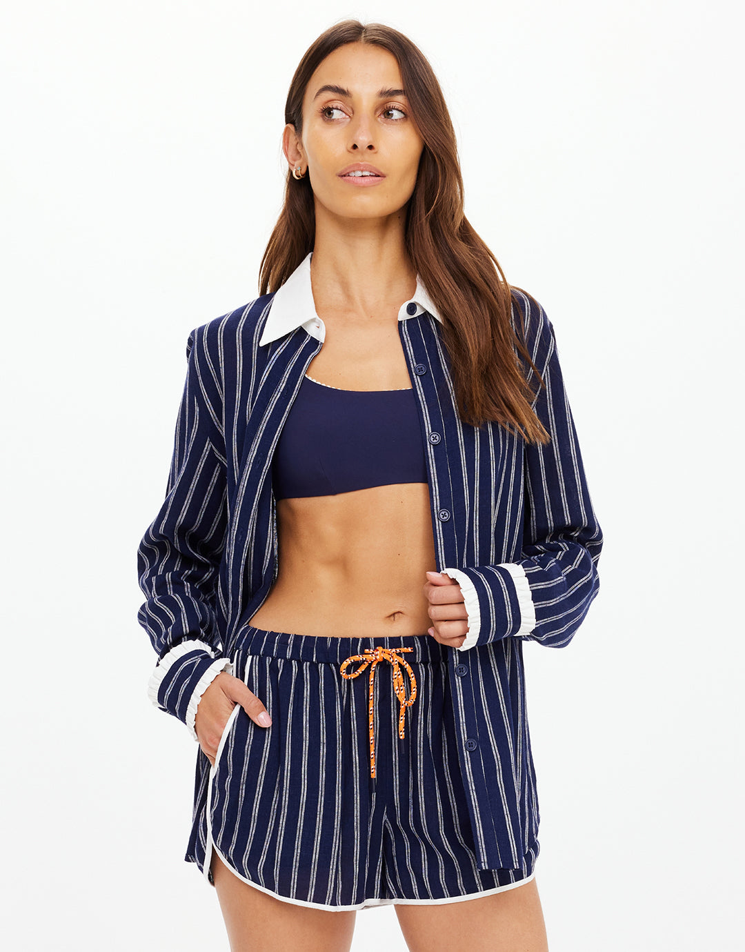 Belize Bobbi Collared Shirt - Stripe by The Upside - view 7