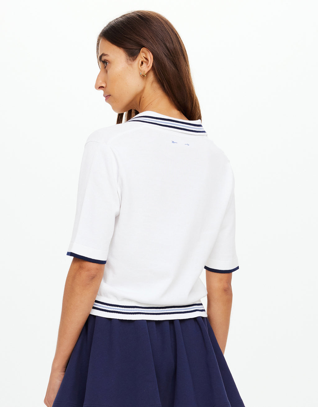 Archie Collared Knit Polo - White by The Upside - view 4