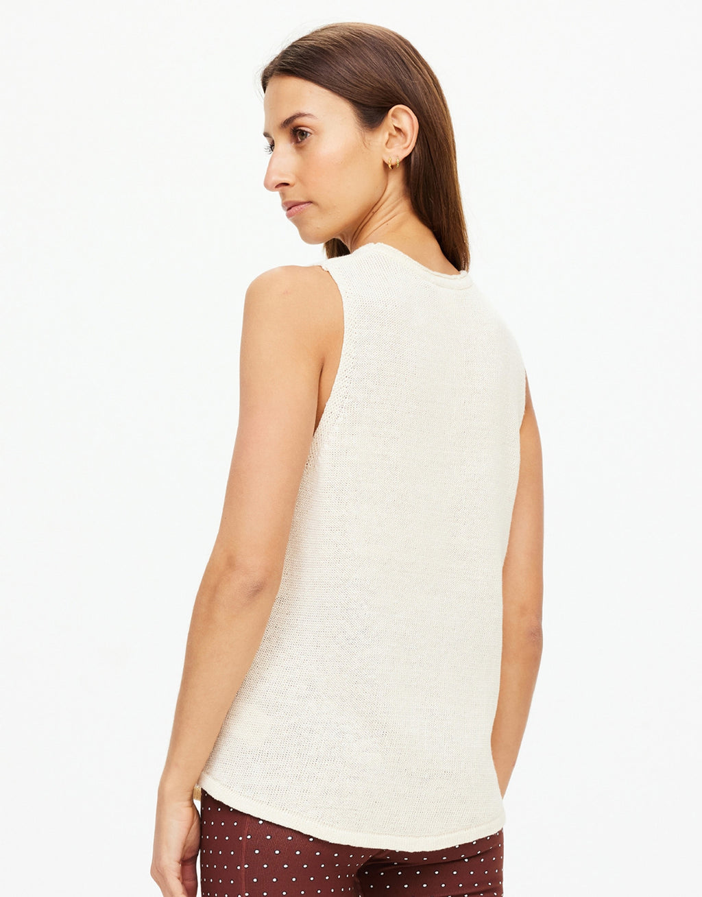 Knitted Logo Tara Tank Top - Natural