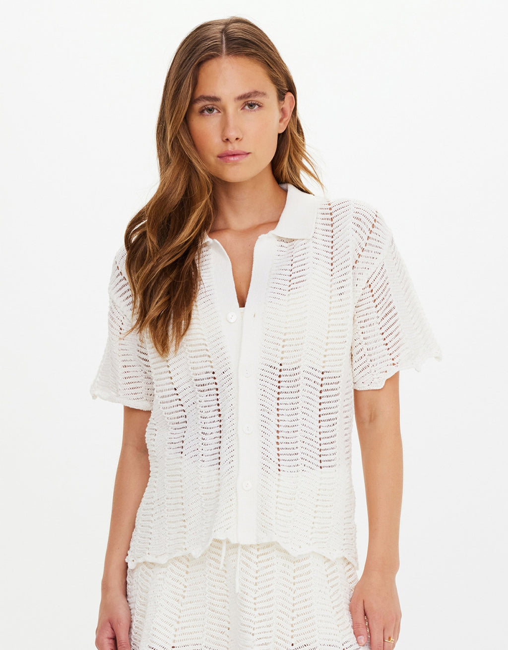 Agni Amayah Knit Shirt - Creme