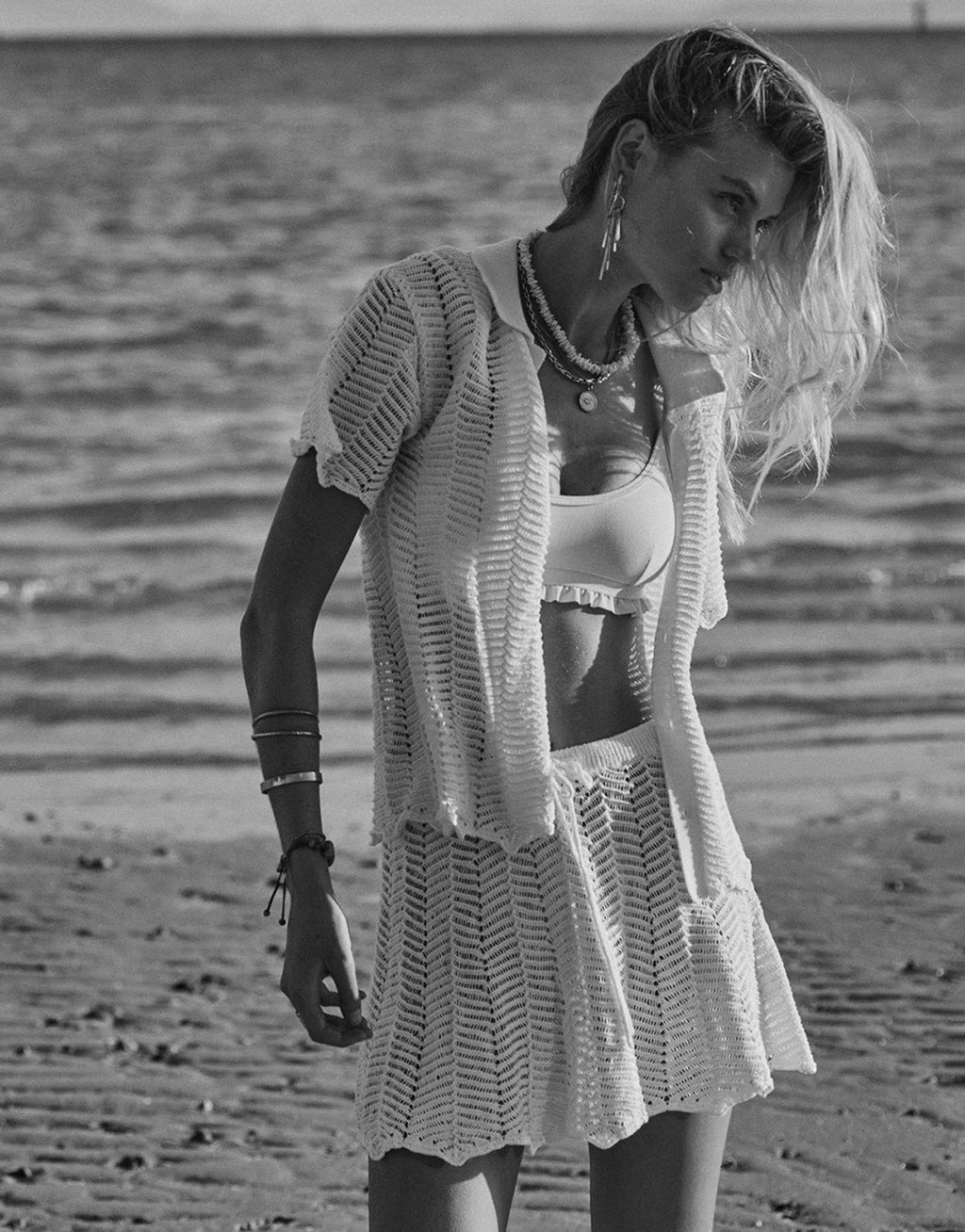 Agni Amayah Knit Shirt - Creme