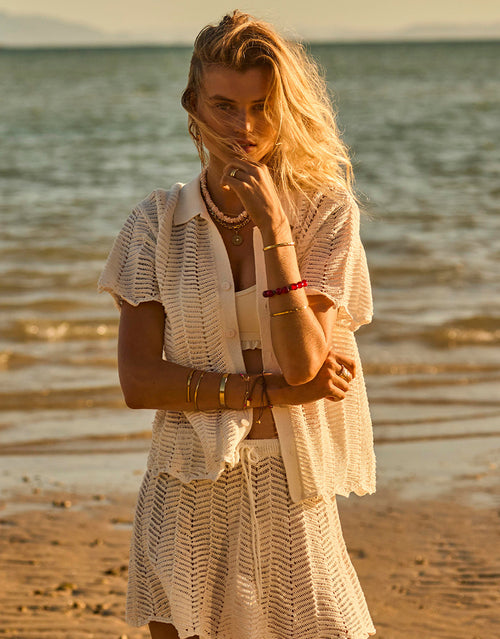 Agni Amayah Knit Shirt - Creme by The Upside