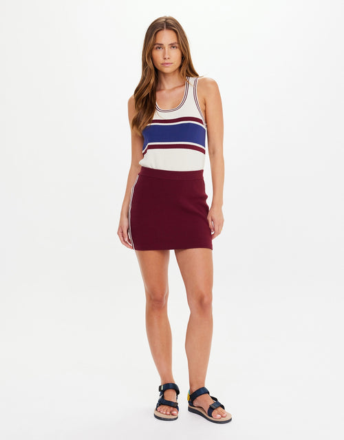 Adesa Zelma Knit Mini Skirt - Merlot by The Upside - view 2
