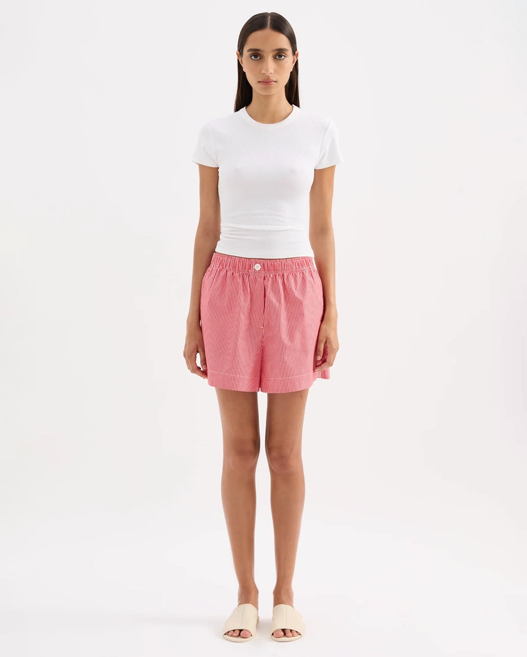 Anouk Stripe Shorts - Red Stripe