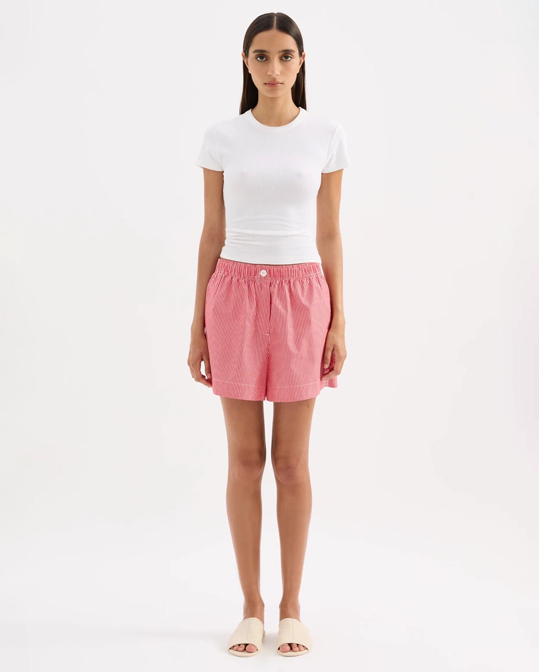 Anouk Stripe Shorts - Red Stripe