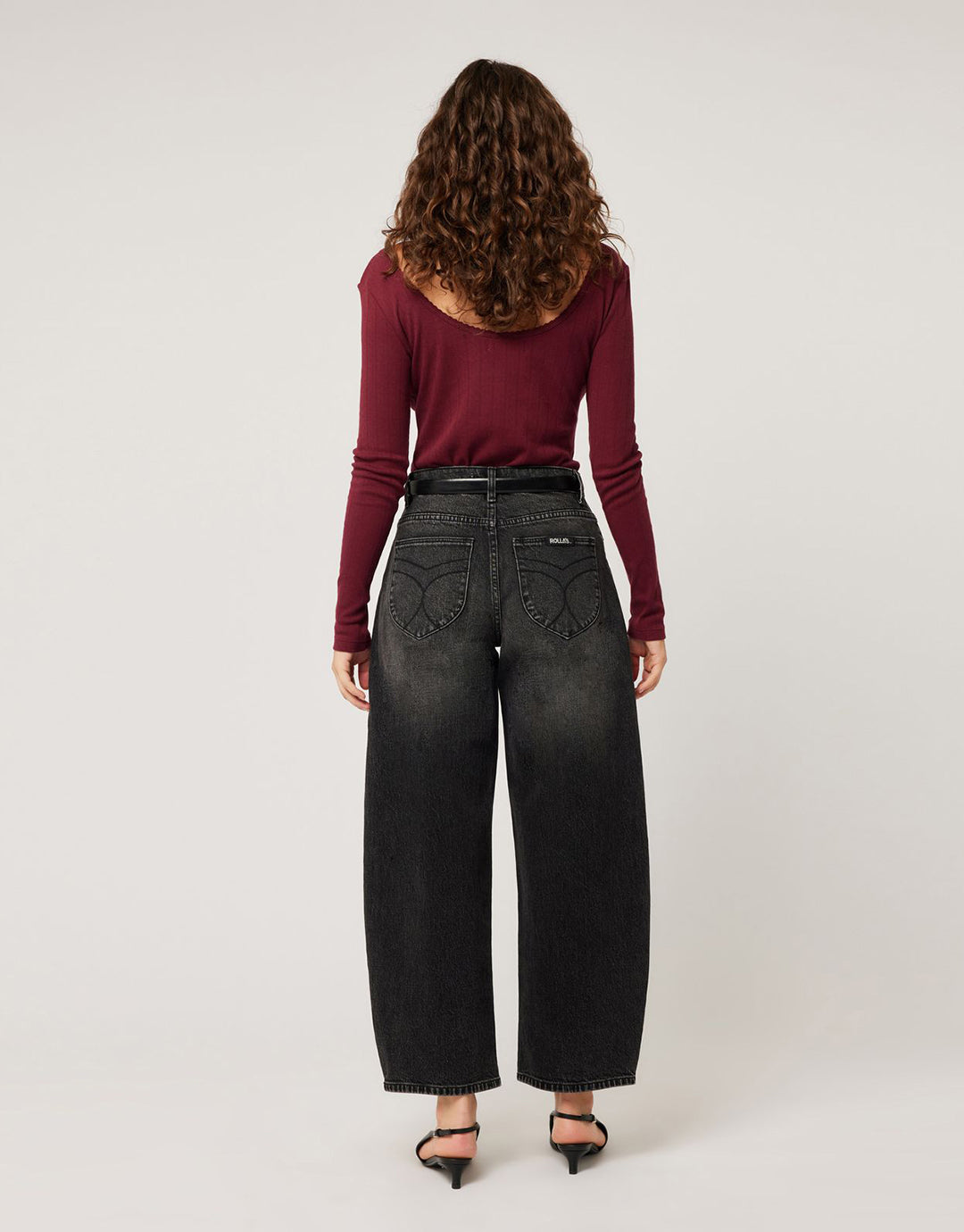 Gigi Barrel Denim Jeans - 80s Black