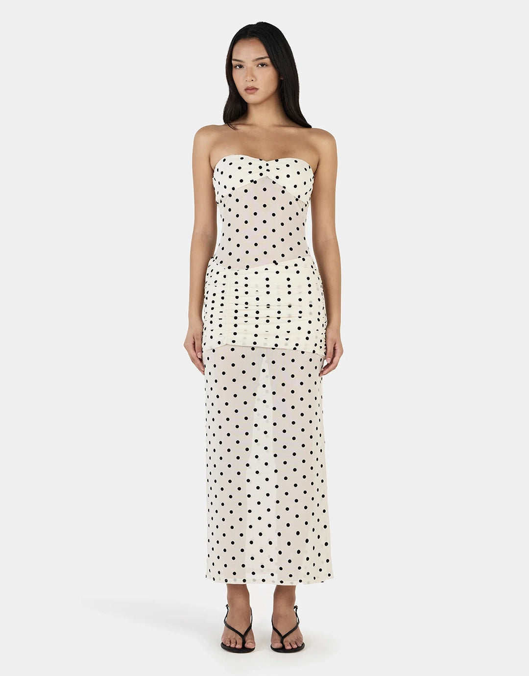 Vanessa Maxi Dress - Cream Polka