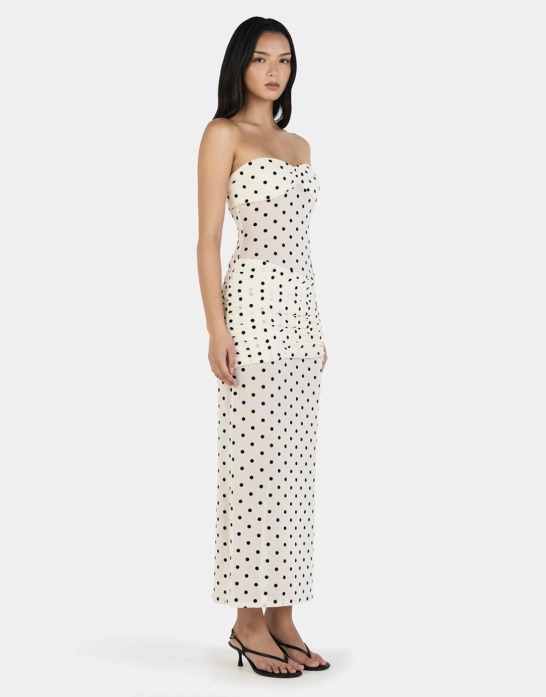 Vanessa Maxi Dress - Cream Polka