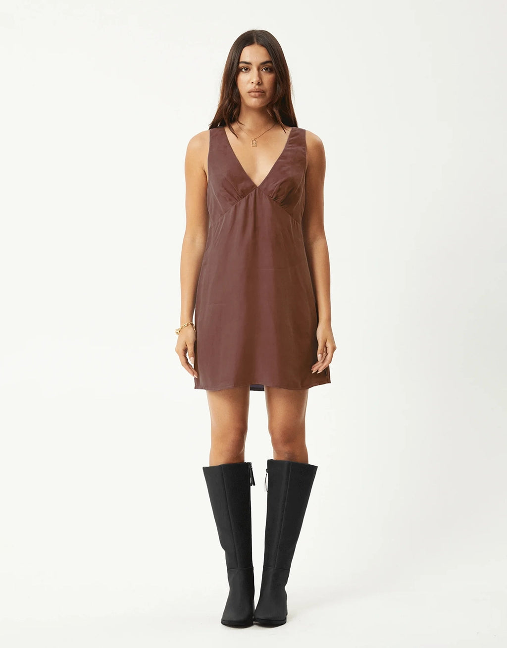 Grace Cupro Mini Dress - Hazelnut