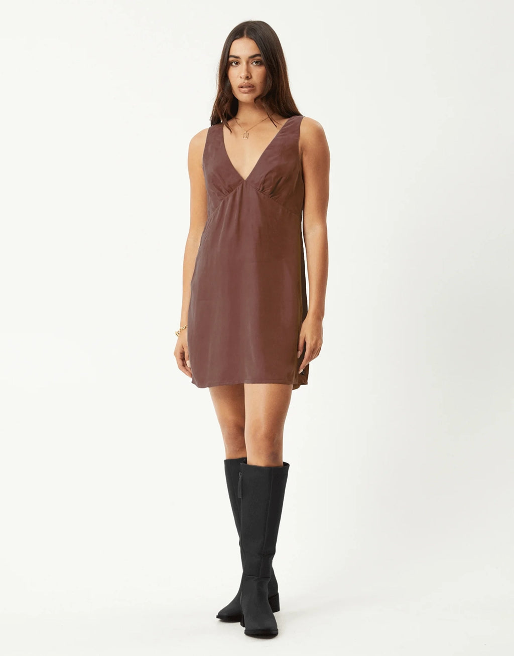 Grace Cupro Mini Dress - Hazelnut