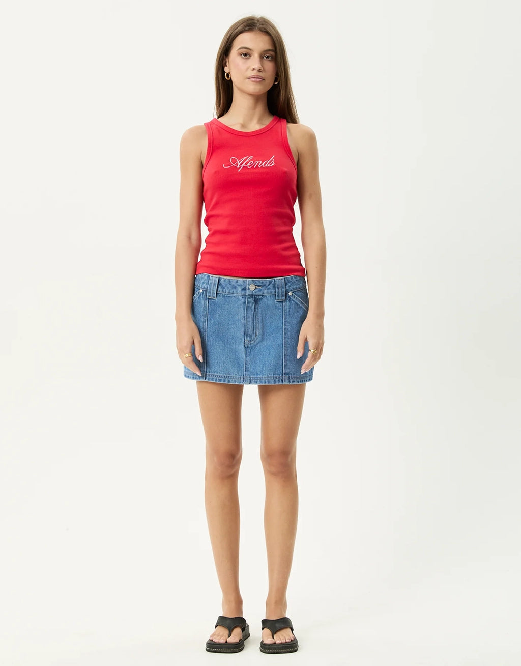 Notice Rib Singlet - Tomato