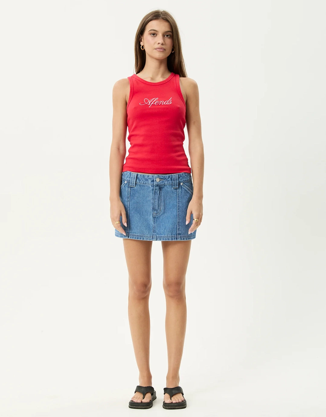 Notice Rib Singlet - Tomato