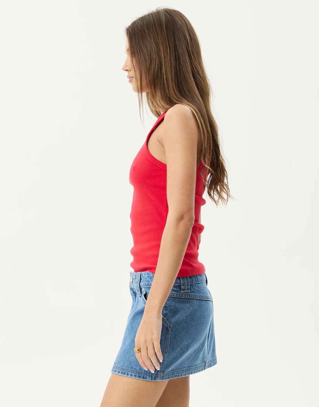 Notice Rib Singlet - Tomato