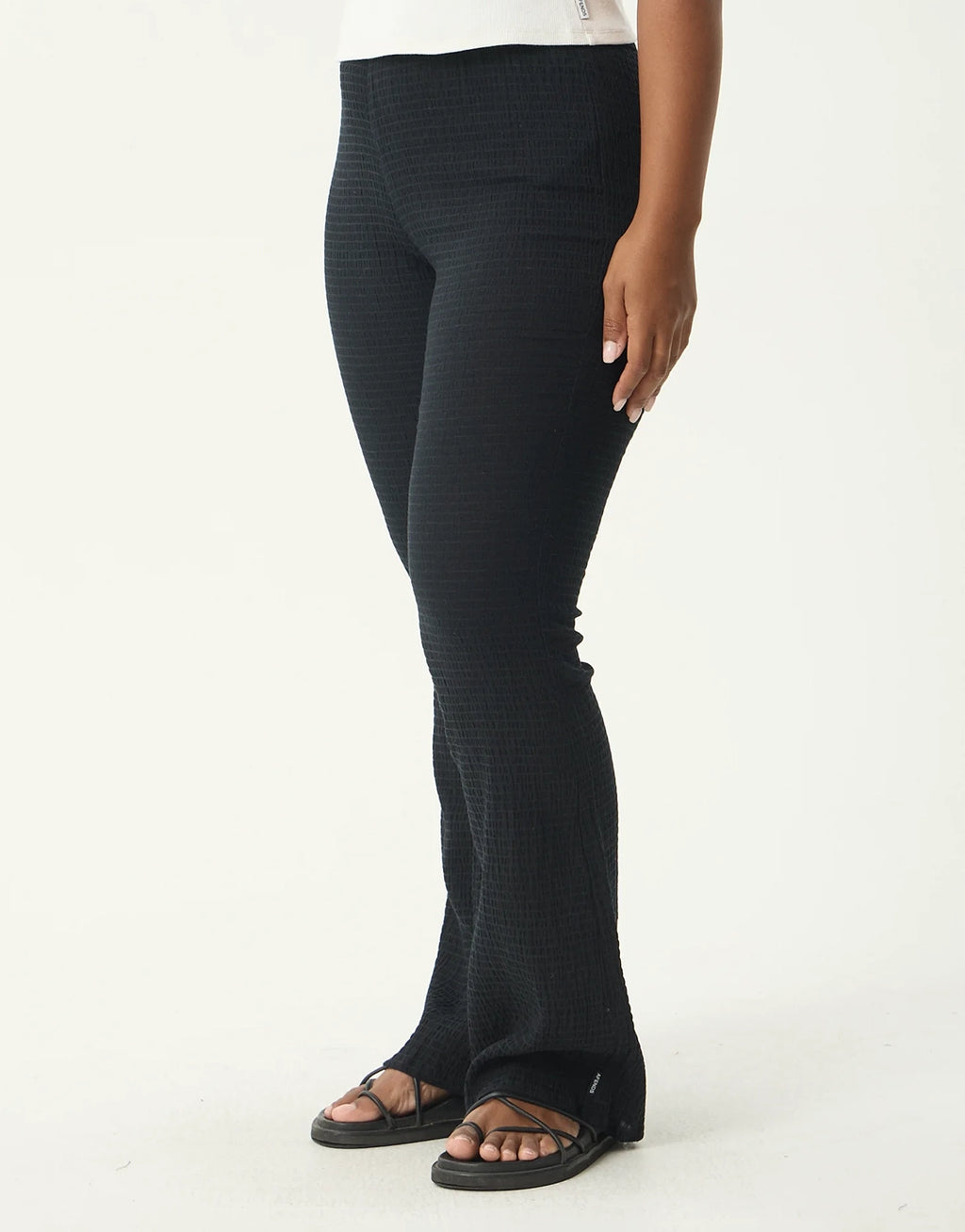Focus Seersucker Flare Pant - Black