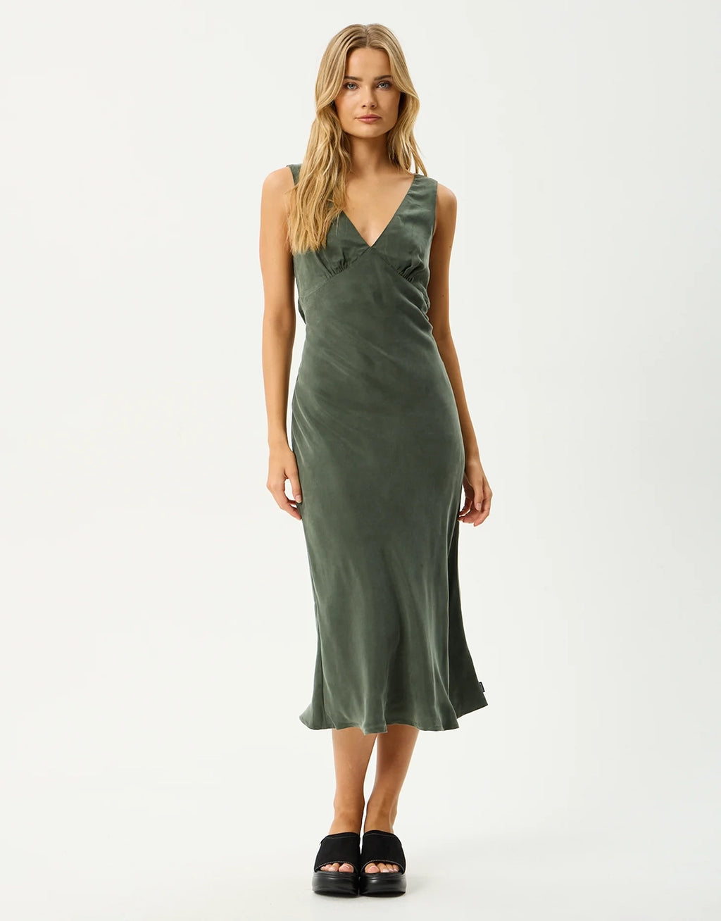 Gia Cupro Maxi Dress - Deep Green