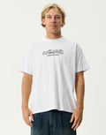 Liquid Metal Heavyweight Boxy T-Shirt - White by Afends