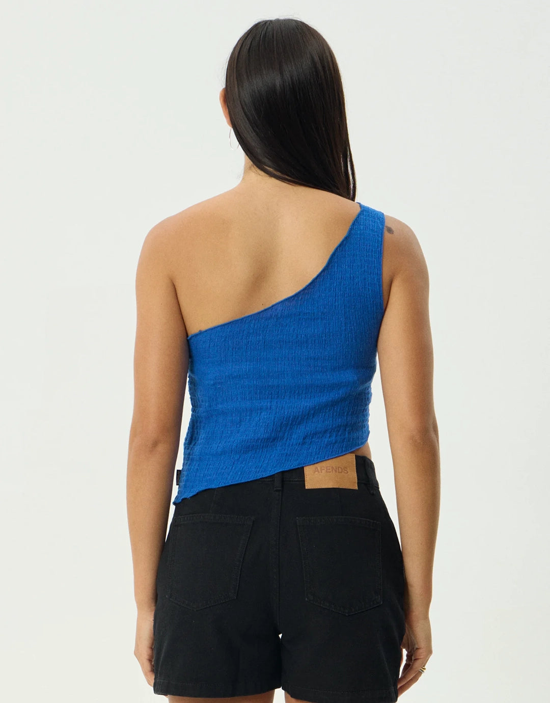 Marina Seersucker One Shoulder Top - Marina