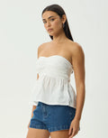 Kindred Strapless Top - White by Afends