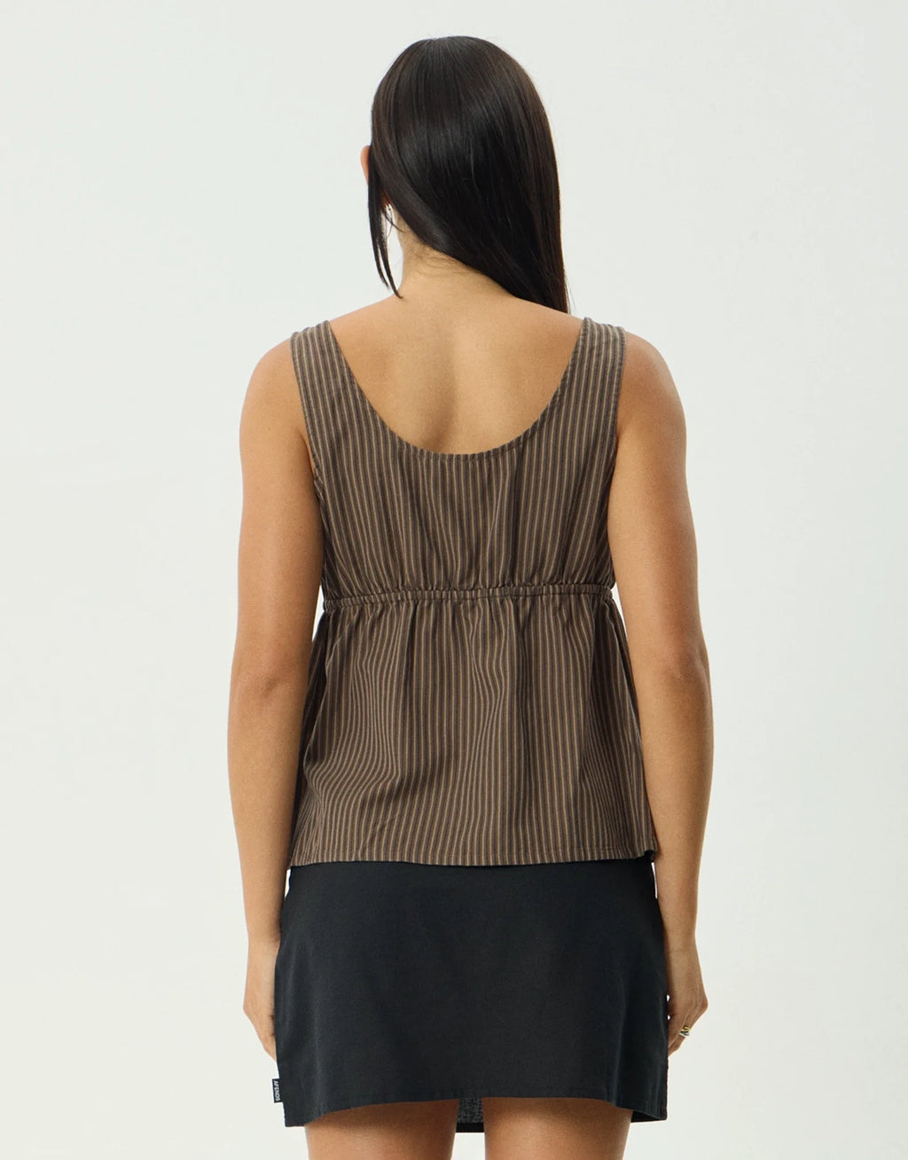 Cyrus Tie Top - Coffee Stripe