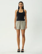 Scout Check Short - Olive Check by Afends - view 2