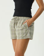 Scout Check Short - Olive Check by Afends - view 3