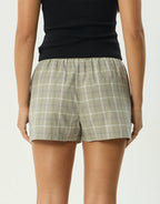 Scout Check Short - Olive Check by Afends - view 5